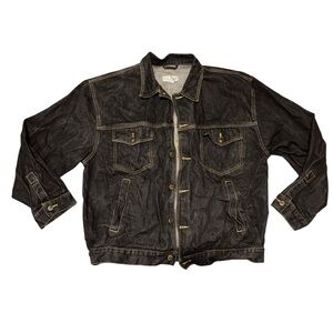 Vibes Denim Jean Jacket 100% Cotton Metal Buttons Men’s Size XXL
